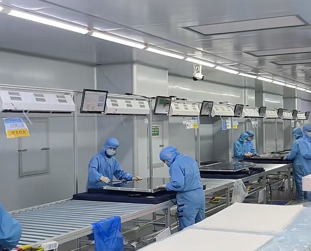 数字化时代工厂必备：操作车间流水线电子指引屏幕。