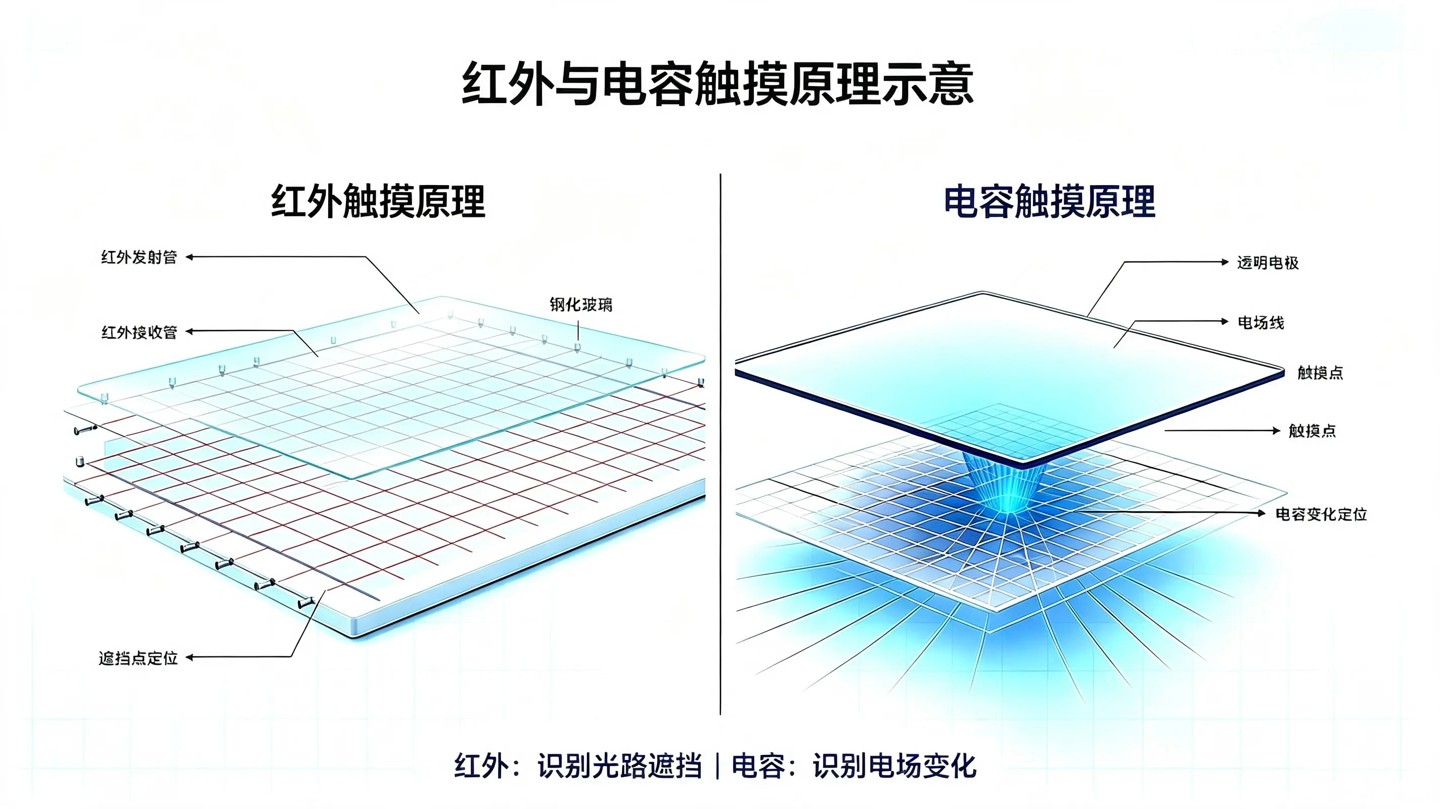 红外触摸与电容触摸介绍 (3).jpg 商用显示设备红外触摸和电容触摸的区别(图3)